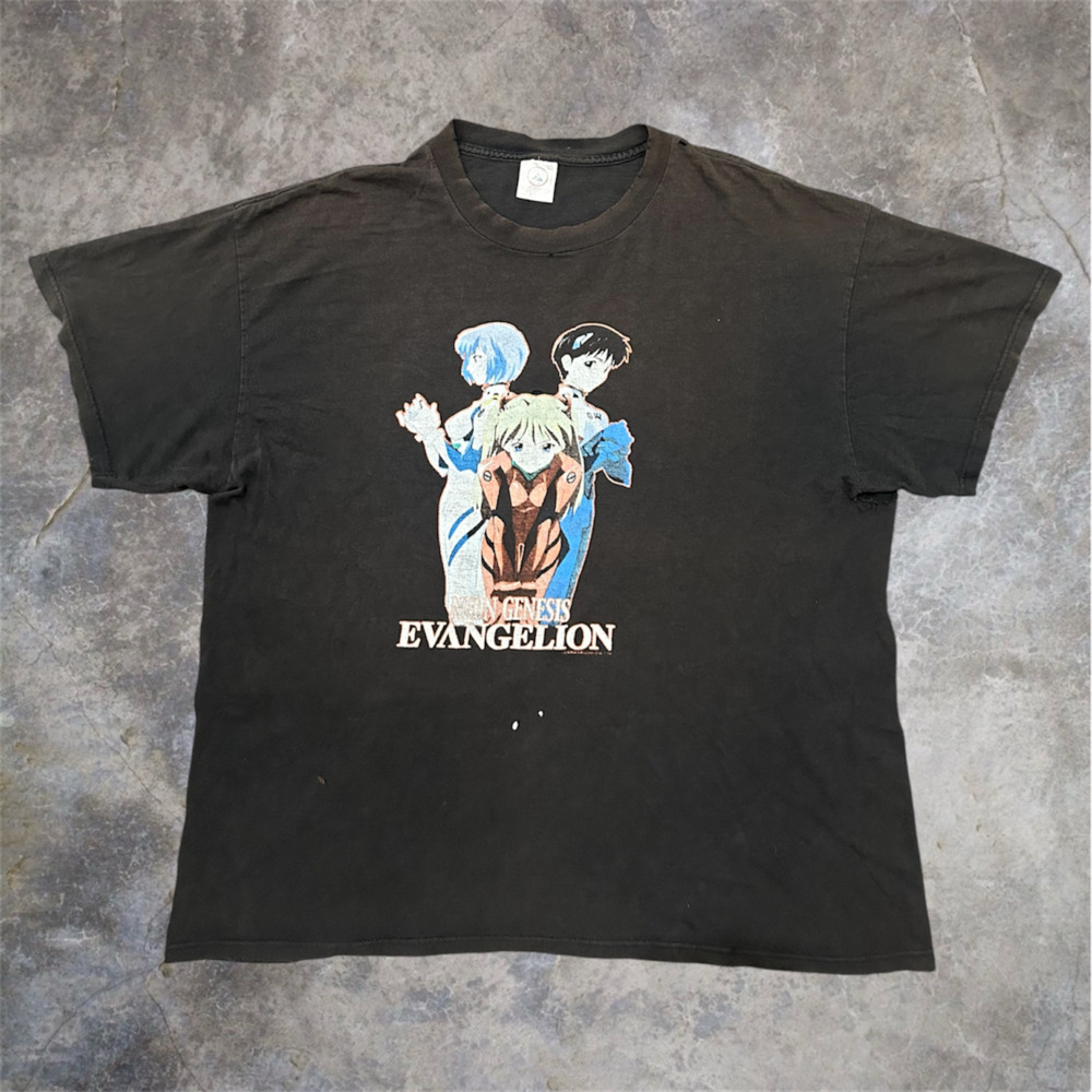 Vintage 90s Neon Genesis Evangelion Three Children Anime Shirt
